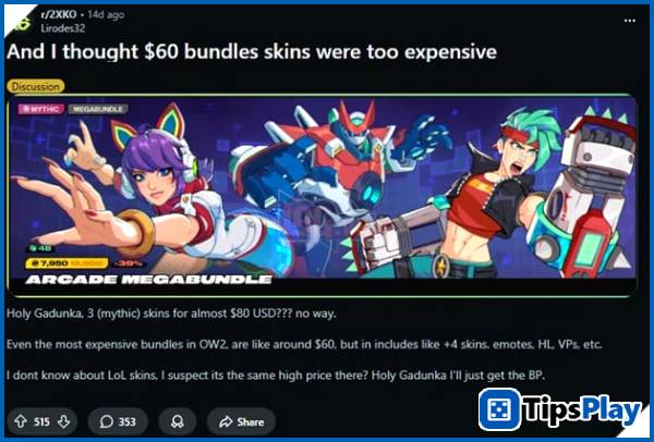 images 3 of Fighting game 2XKO receives criticism for unreasonably expensive costume bundles.