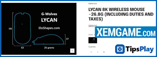 images 2 of Lycan 8K - a compact and lightweight mouse weighing only 28 grams.