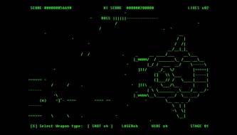 The classic 40-year-old shooter game Gradius has been completely remade with ASCII graphics for PC.
