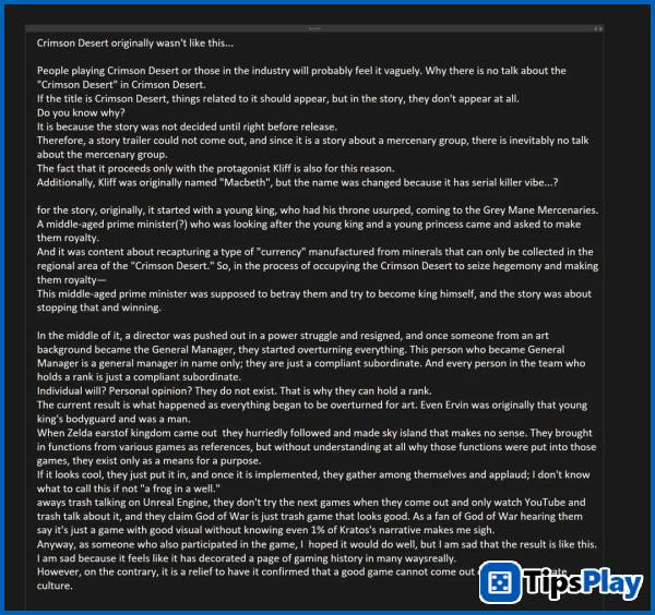 images 1 of Pearl Abyss employees reveal the original storyline of Crimson Desert and the company's work culture!