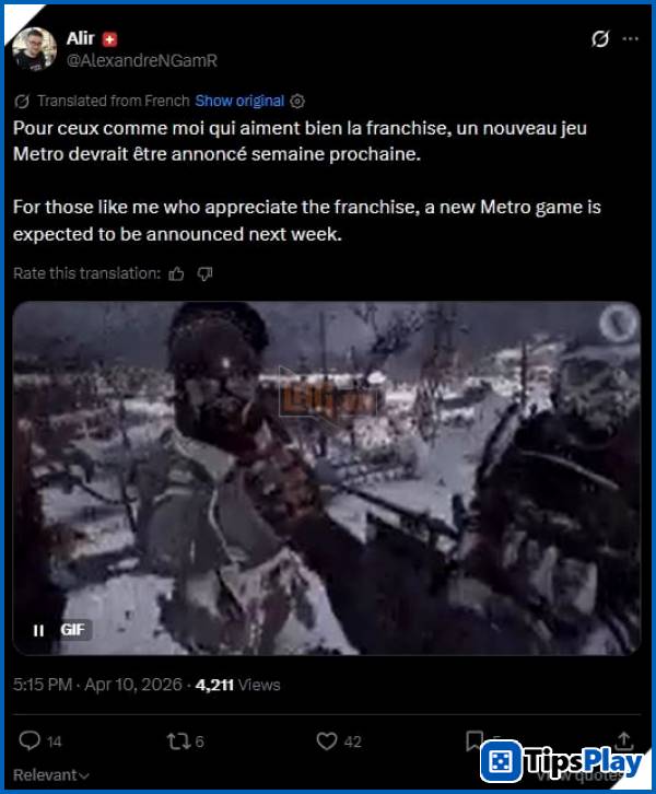 images 2 of The post-apocalyptic survival shooter game franchise Metro seems to be getting a new installment.