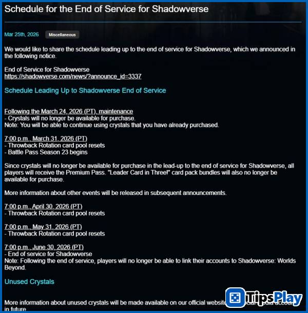 images 2 of Shadowverse officially announces its closure after 10 years, gamers step into the 'final party'.