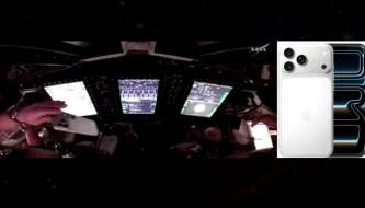 Apple unexpectedly gets promoted on the Artemis spacecraft: iPhone 17 Pro floating in space.