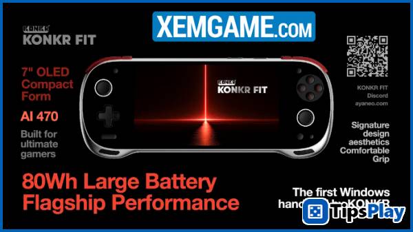 images 2 of The Ayaneo Konkr Fit is a handheld console equipped with a Ryzen AI 400 chip, an OLED screen, and an 80 Wh battery.