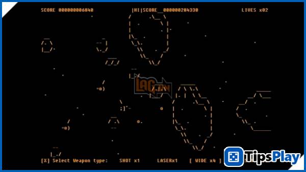 images 2 of The classic 40-year-old shooter game Gradius has been completely remade with ASCII graphics for PC.