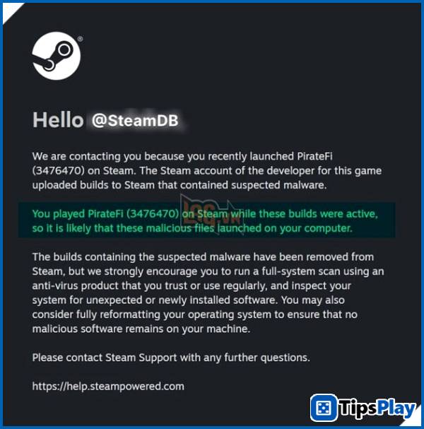 images 1 of The FBI is urging Steam users to report if they have ever downloaded games containing malware.