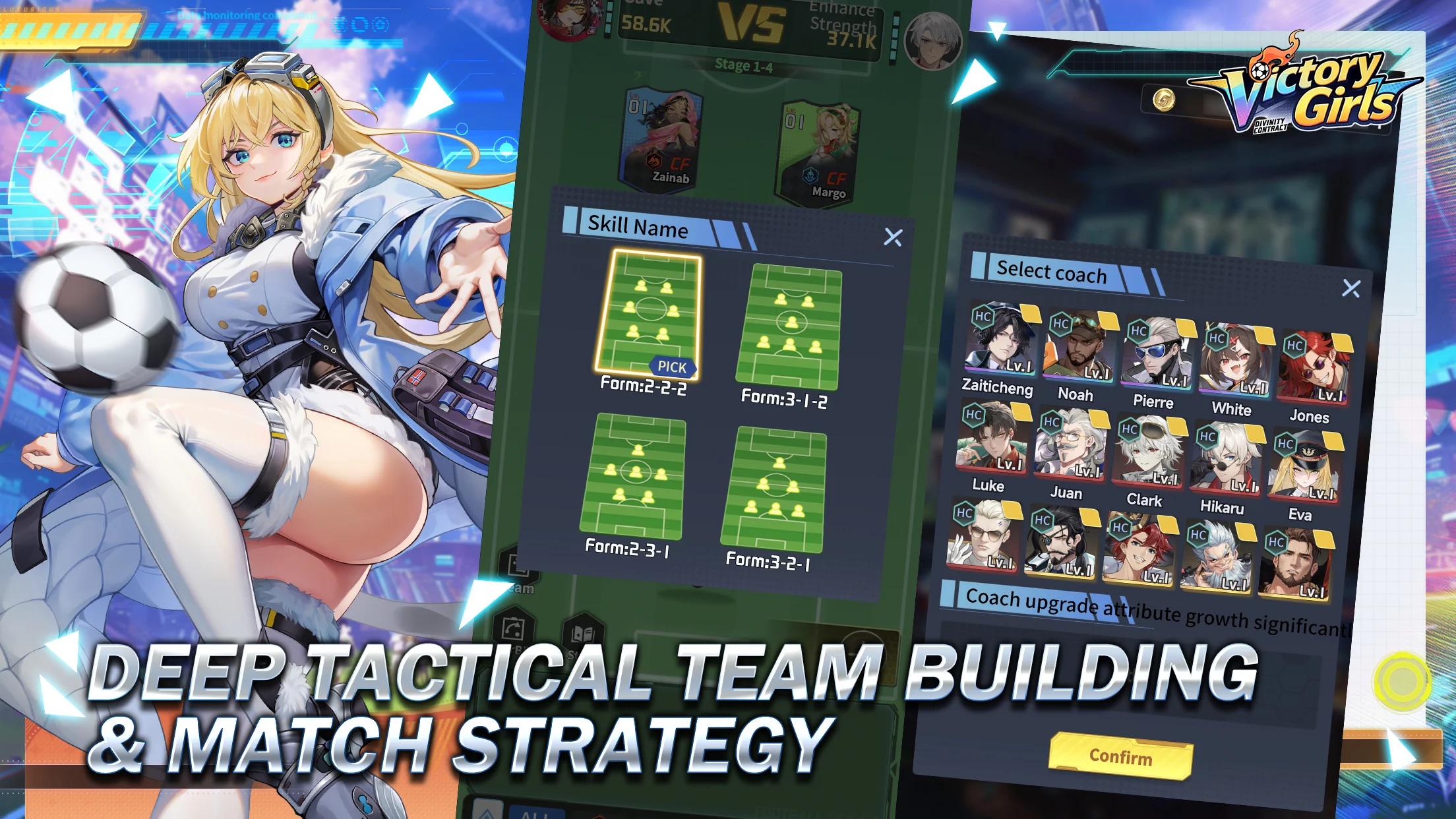 images 2 of Victory Girls: Anime Soccer is taking mobile gaming by storm with its innovative gameplay combining tactical soccer with card games.